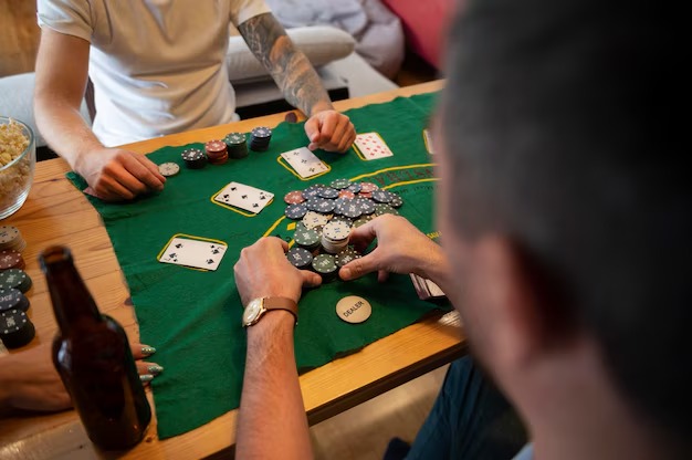 Roulette wheel with professional dealer, European wheel layout visible